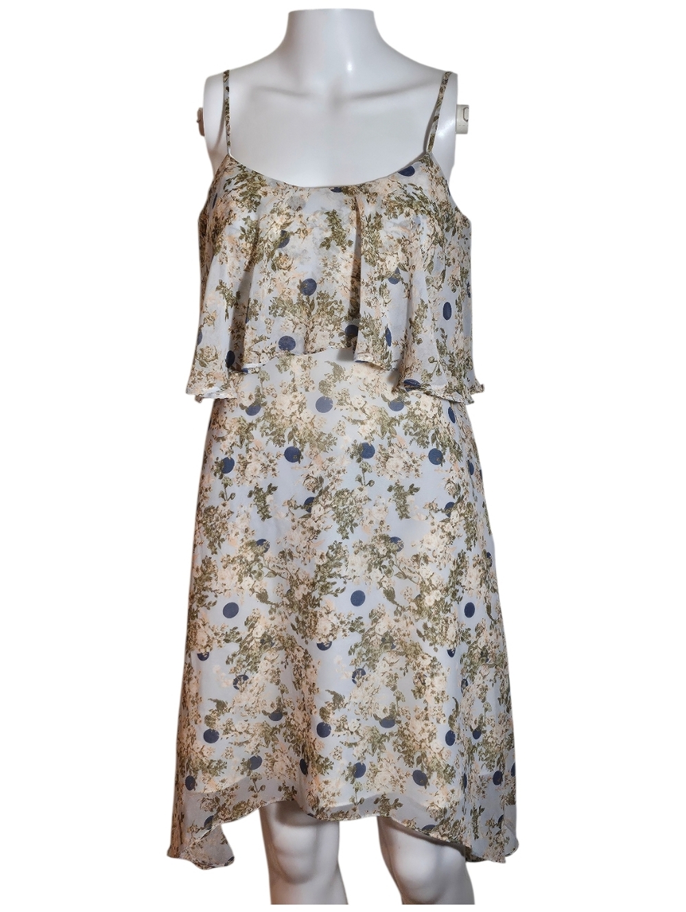 BCBGeneration Pink Blossom Mixed Print Popover Dress Sz S Excellent Used Conditi